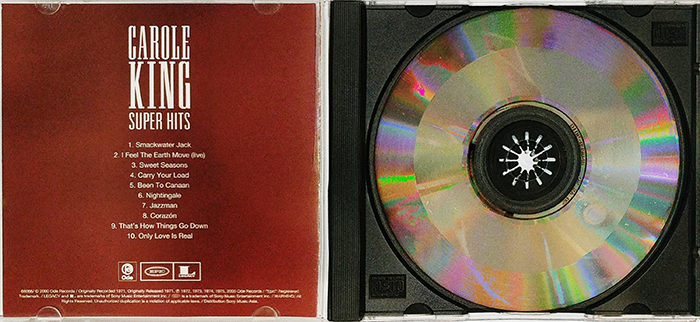CAROLE KING - SUPERHITS - VINTAGE CLASSIC ROCK MUSIC - BACK CD