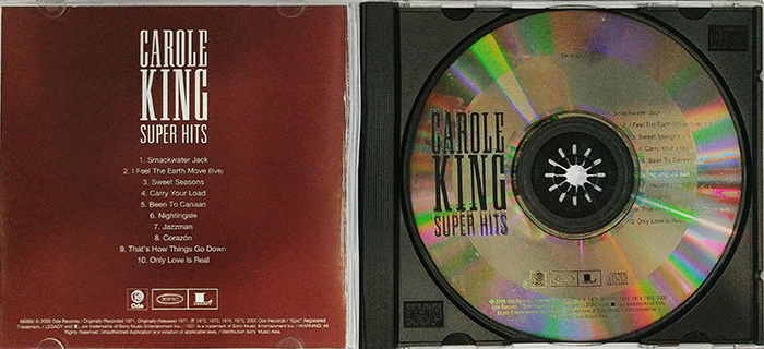 CAROLE KING - SUPERHITS - VINTAGE CLASSIC ROCK MUSIC - FRONT CD