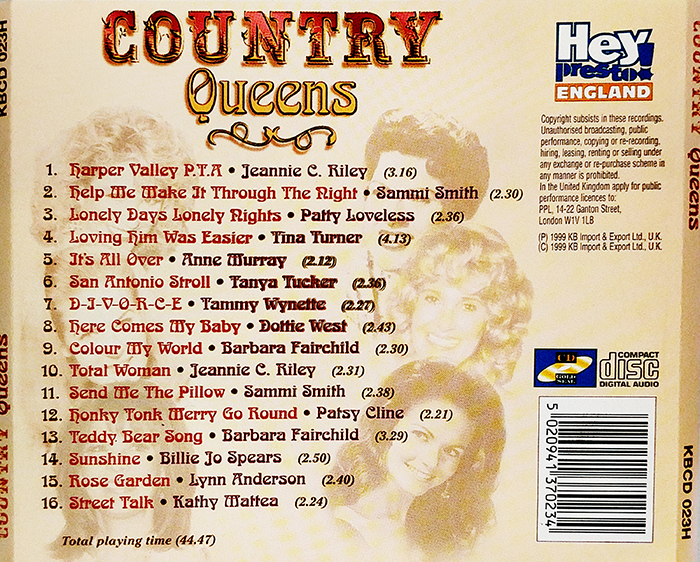 COUNTRY - QUEENS - VINTACE CLASSIC FOLK, WORLD, & COUNTRY MUSIC - BACK COVER