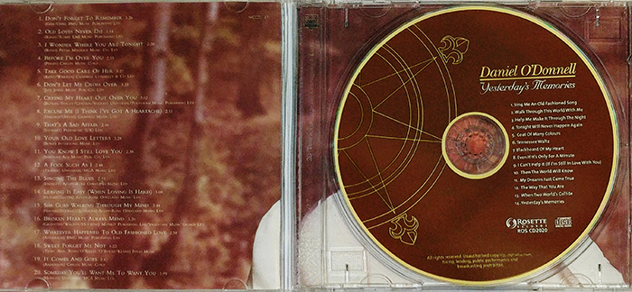 DANIEL ODONNELL - HEARTBREAKERS - VINTAGE CLASSIC COUNTRY, EASY LISTENING, COUNTRY AND WESTERN, IRISH FOLK MUSIC - FRONT CD