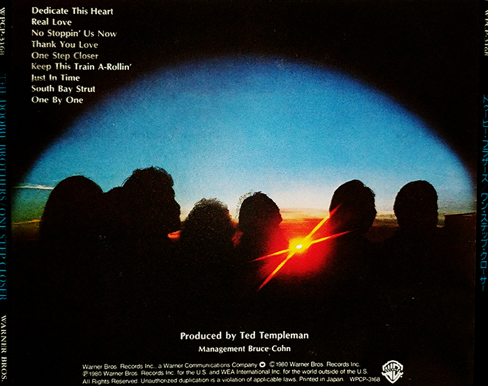 DOOBIE BROTHERS - ONE STEP CLOSER - VINTAGE CLASSIC ROCK MUSIC - BACK COVER