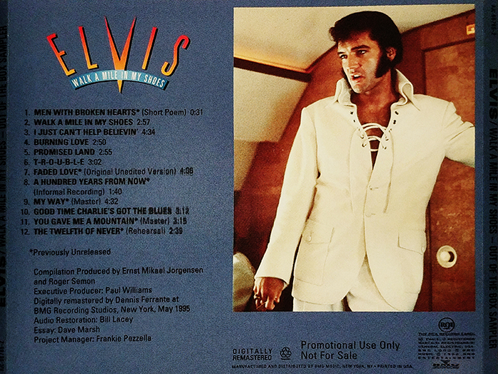 ELVIS - WALK A MILE ON MY SHOES - VINTAGE CLASSIC ROCK MUSIC - BACK COVER