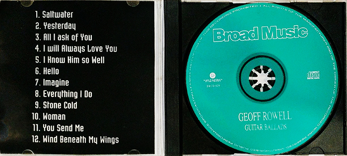 GEOFF ROWELL - GUITAR BALLADS - VINTAGE CLASSIC GUITAR INSTRUMENTAL MUSIC - FRONT CD