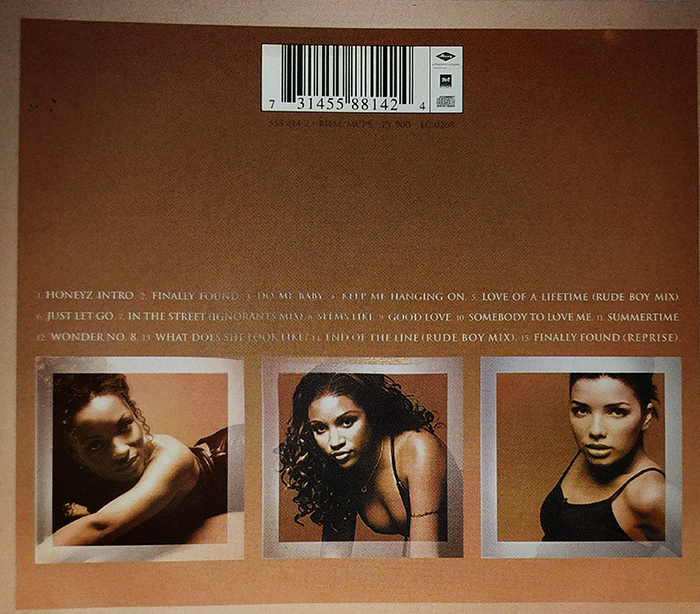 HONEYZ - WONDER NO 8 - VINTAGE CLASSIC HIP HOP, FUNK, SOUL MUSIC - BACK COVER