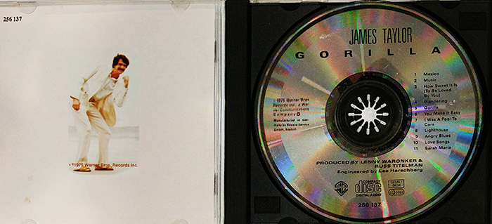 JAMES TYLOR - GORILLA - VINTAGE CLASSIC SOFT ROCK , FOLK , FOLK ROCK MUSIC - FRONT CD