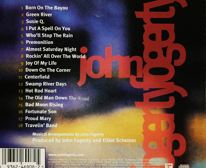 JOHN FOGERTY - PREMOTION - VINTAGE CLASSIC ROOTS ROCK, SWAMP ROCK, SOUTHERN ROCK, HEARTLAND ROCK, COUNTRY ROCK MUSIC - BACK COVER