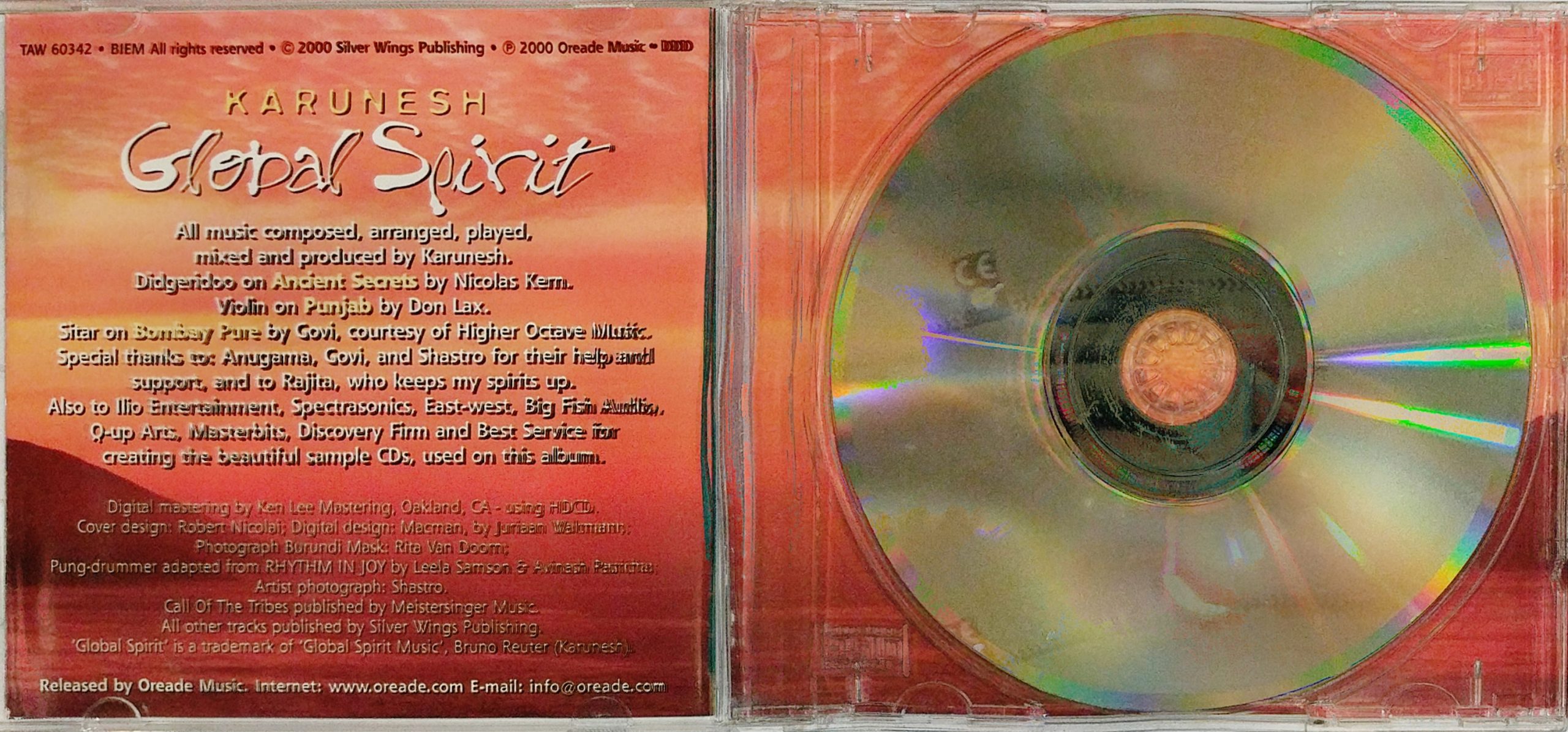 KARUNESH - GLOBAL SPIRIT - VINTAGE CLASSIC ELECTRONIC MUSIC - BACK CD