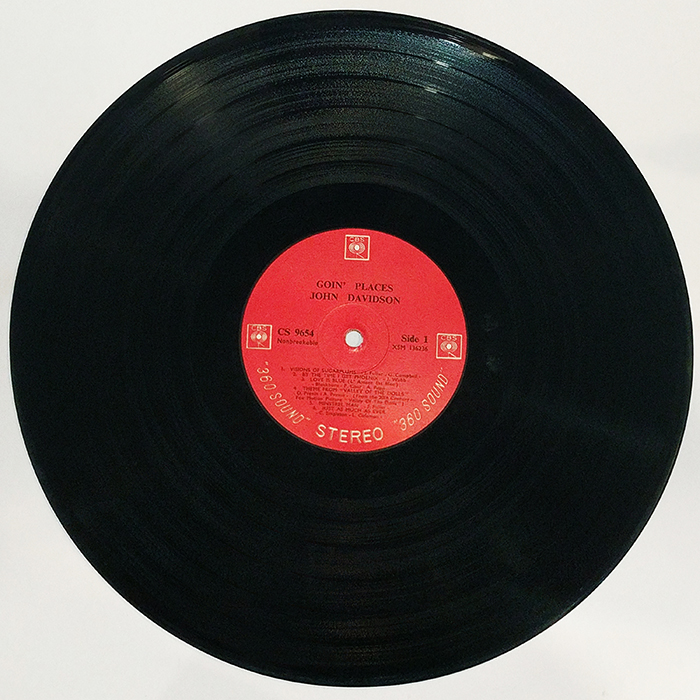 SYOKSYOKSONGSONG, John Davidson, Goin Places, COLUMBIA RECORDS, CBS, US, 1968, VINTAGE CLASSIC POP MUSIC, SIDE ONE RECORD