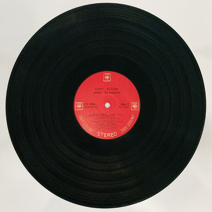 SYOKSYOKSONGSONG, John Davidson, Goin Places, COLUMBIA RECORDS, CBS, US, 1968, VINTAGE CLASSIC POP MUSIC, SIDE TWO RECORD