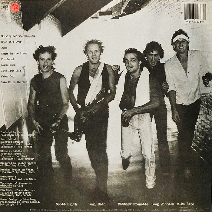 SYOKSYOKSONGSONG, Loverboy , Get Lucky, Columbia RECORDS, US, 1981, VINTAGE CLASSIC ROCK, POP MUSIC, BACK COVER RECORD
