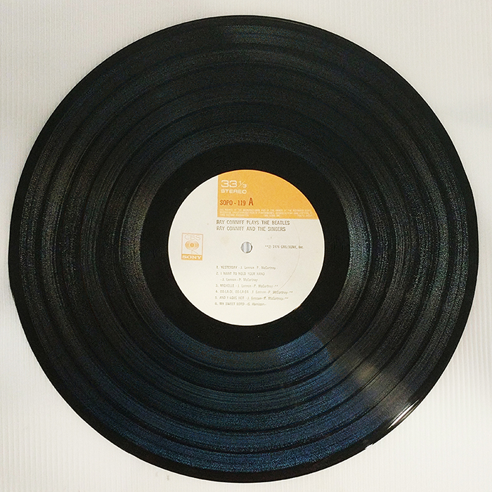 SYOKSYOKSONGSONG, RAY CONNIFF, PLAYS THE BEATLES, CBS, SONY RECORDS, JAPAN, 1976, VINTAGE CLASSIC POP, EASY LISTENING MUSIC, SIDE ONE RECORD