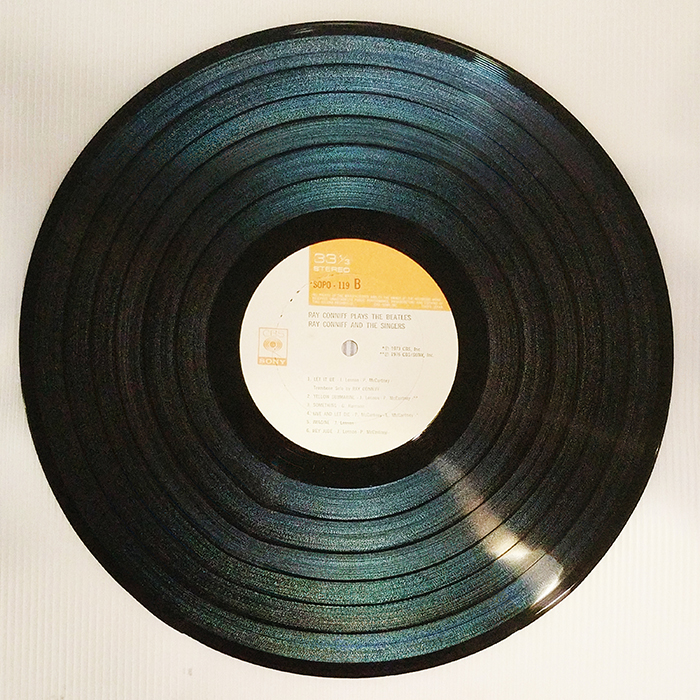 SYOKSYOKSONGSONG, RAY CONNIFF, PLAYS THE BEATLES, CBS, SONY RECORDS, JAPAN, 1976, VINTAGE CLASSIC POP, EASY LISTENING MUSIC, SIDE TWO RECORD