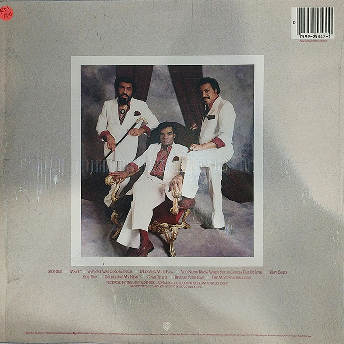 SYOKSYOSKSONGSONG, Warner Bros RECORD, THE ISLEY BROTHER, MASTERPIECE, VINTAGE CLASSIC SOUL MUSIC, US, 1985, BACK COVER RECORD
